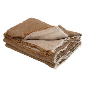 MAISON DE VACANCES washed linen throw in Havine